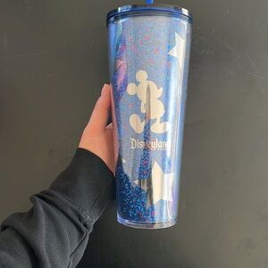 NEW Starbucks Disneyland Theme Park Blue Sparkle Tumbler 24oz
